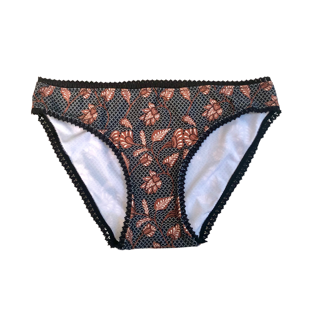 BLACK & TAN BATIK ~ LACE | ECO SWIM INTIMATES KNICKERS