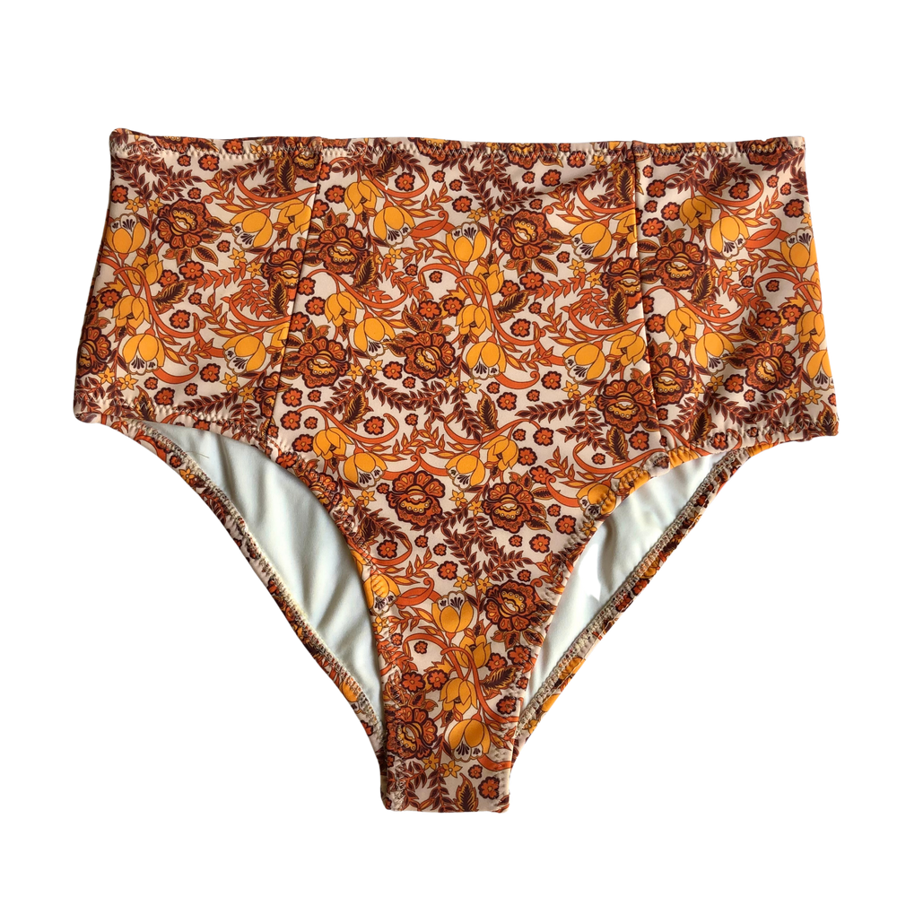 Retro Batik | High Waisted Bikini Bottoms