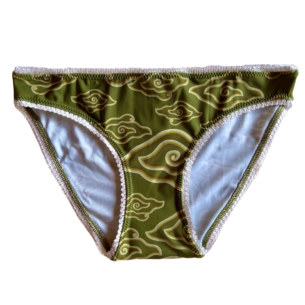 OLIVE CLOUDS BATIK ~ LACE | ECO SWIM INTIMATES KNICKERS