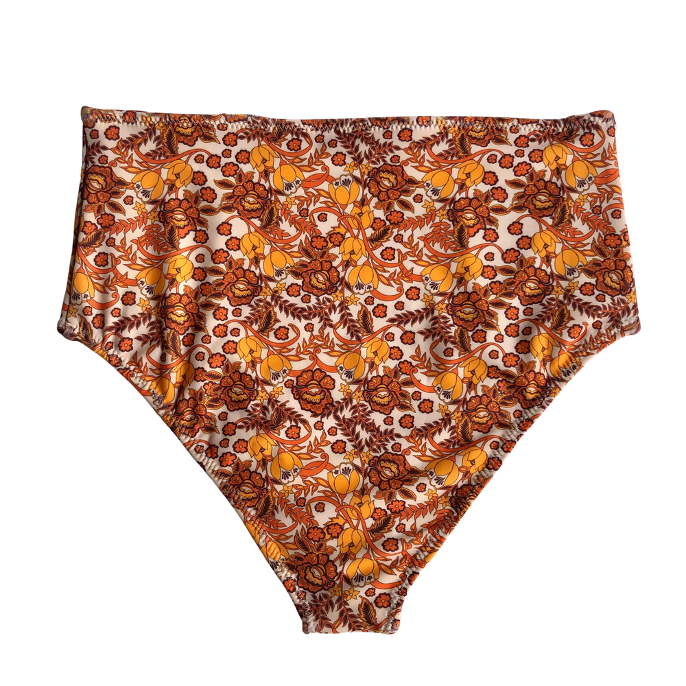 Retro Batik | High Waisted Bikini Bottoms
