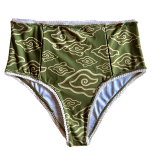 OLIVE CLOUDS BATIK ~ LACE | HIGH WAISTED KNICKERS