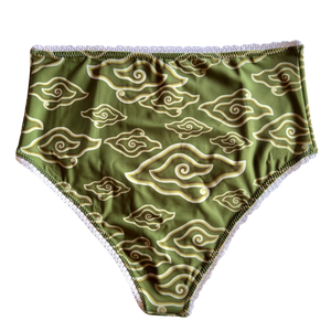 OLIVE CLOUDS BATIK ~ LACE | HIGH WAISTED KNICKERS