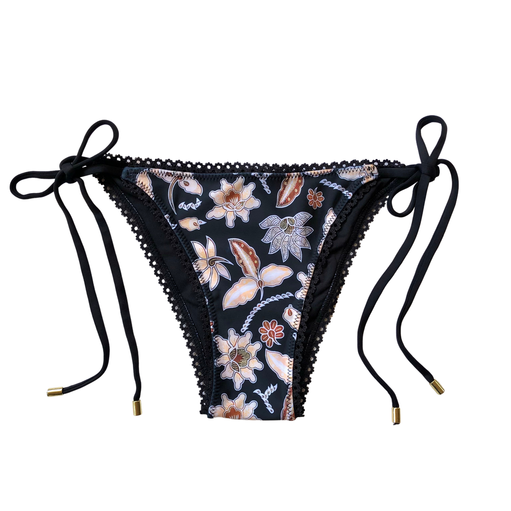 
            
                Load image into Gallery viewer, Midnight Bloom Batik | Java Lace String Bottoms
            
        