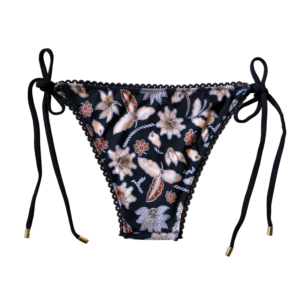 Midnight Bloom Batik | Java Lace String Bottoms