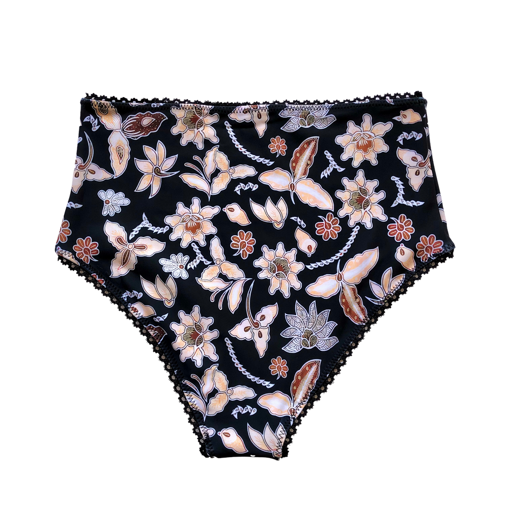 Midnight Bloom Batik | High Waisted Java Lace Bottoms