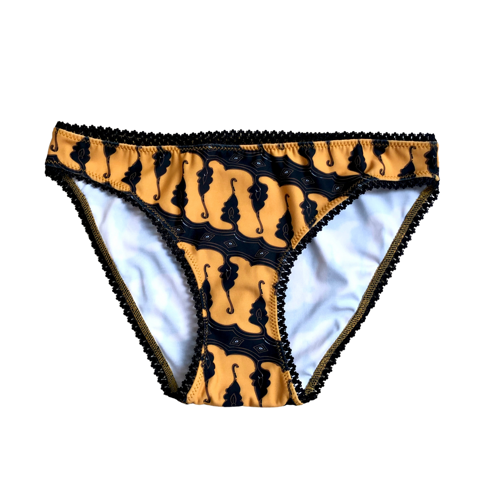 TIGER YELLOW BATIK ~ LACE | ECO SWIM INTIMATES KNICKERS