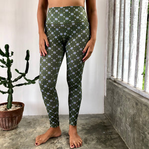OLIVE GEOMETRIC BATIK | KARTINI LEGGINGS