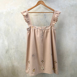 AYU FRILL MINI DRESS - PEARL