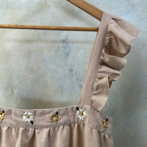 AYU FRILL MINI DRESS - PEARL