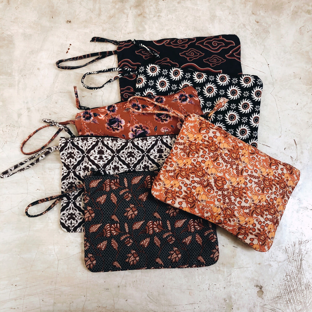 Black + Tan Batik | Wet Bikini Bag