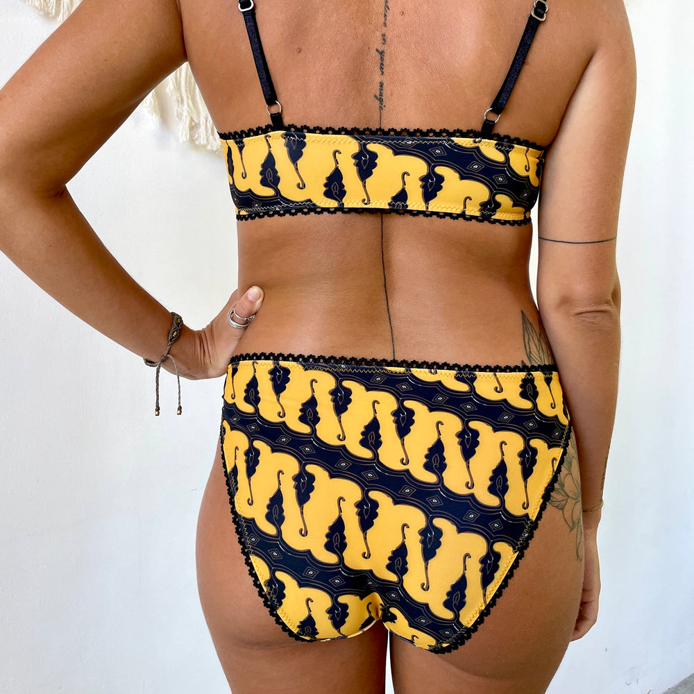 TIGER YELLOW BATIK ~ LACE | ECO SWIM INTIMATES KNICKERS