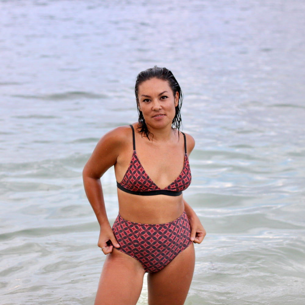 Diamond Batik | High Waisted Bikini Bottoms