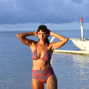 Clay Clouds Batik | High Waisted Bikini Bottoms