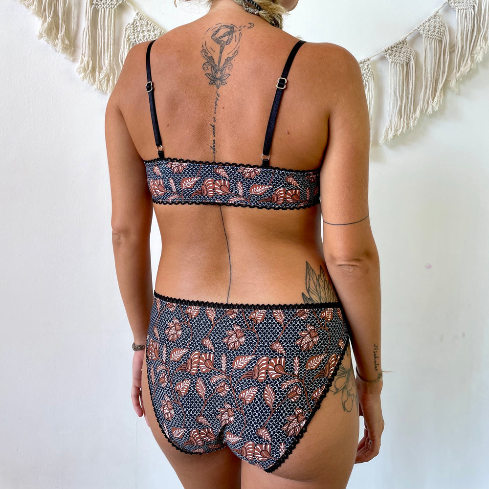 BLACK & TAN BATIK ~ LACE | ECO SWIM INTIMATES KNICKERS