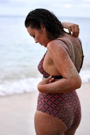 Diamond Batik | High Waisted Bikini Bottoms