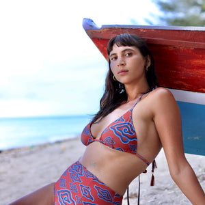 Clay Clouds Batik | High Waisted Bikini Bottoms